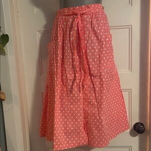 Coral Checkered A-Line Skirt